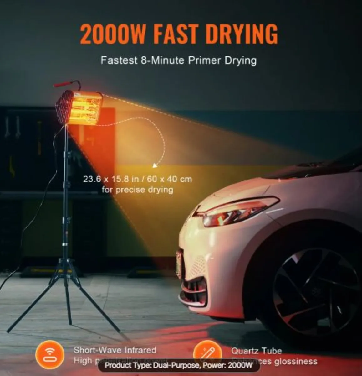 Infrared Curing Lamp, Handheld/Stand Dual Use, - Image 3