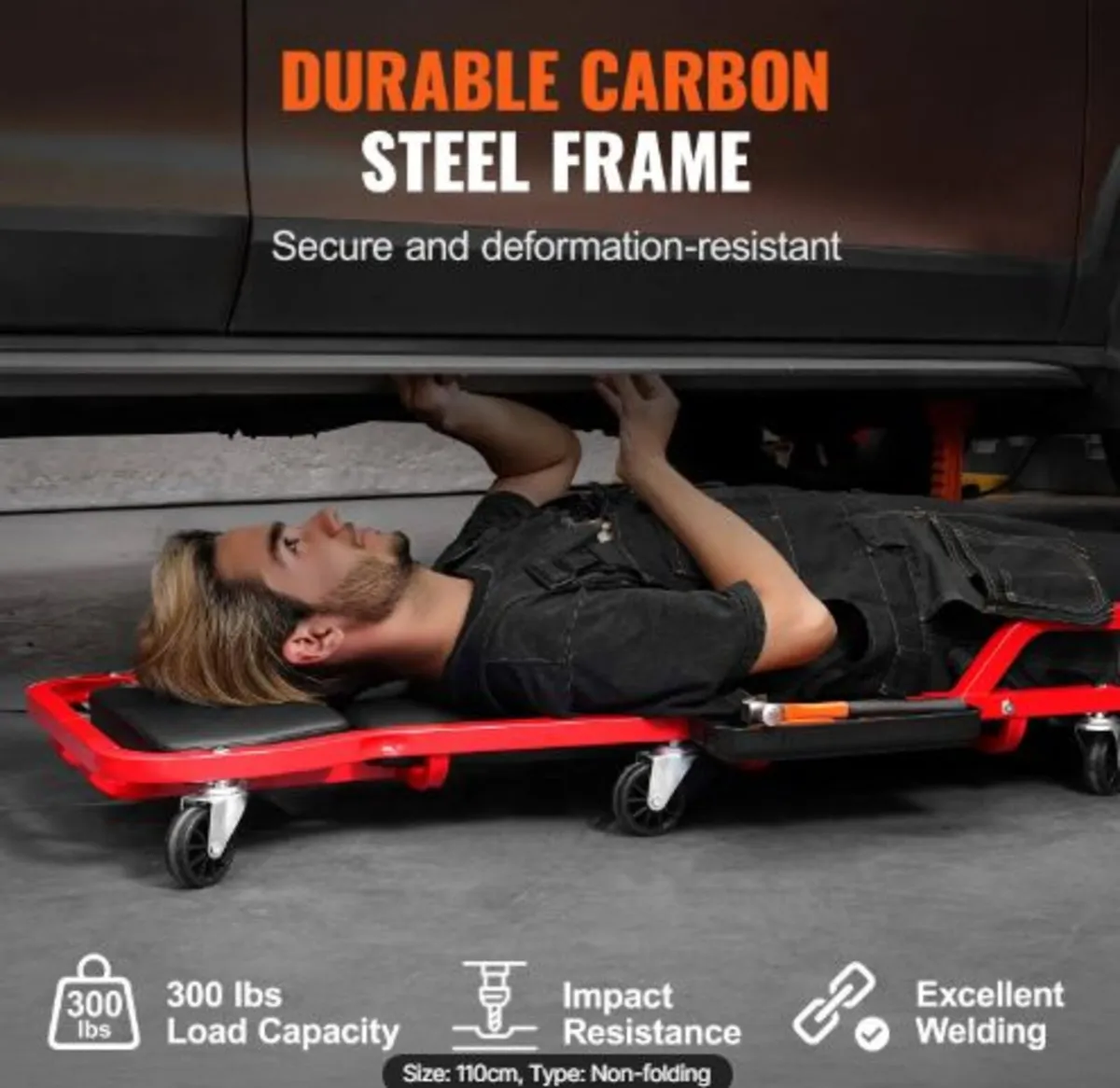 Mechanic Garage Creeper,1118 mm, 136.1 kg Capacity - Image 2