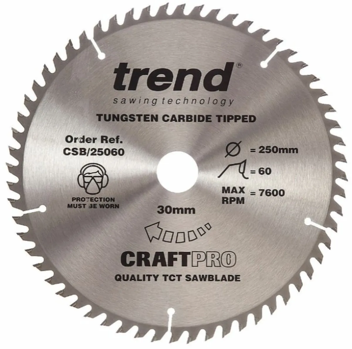 Trend CSB/25060 CraftPro Saw Blade 250 x 30mm  60T