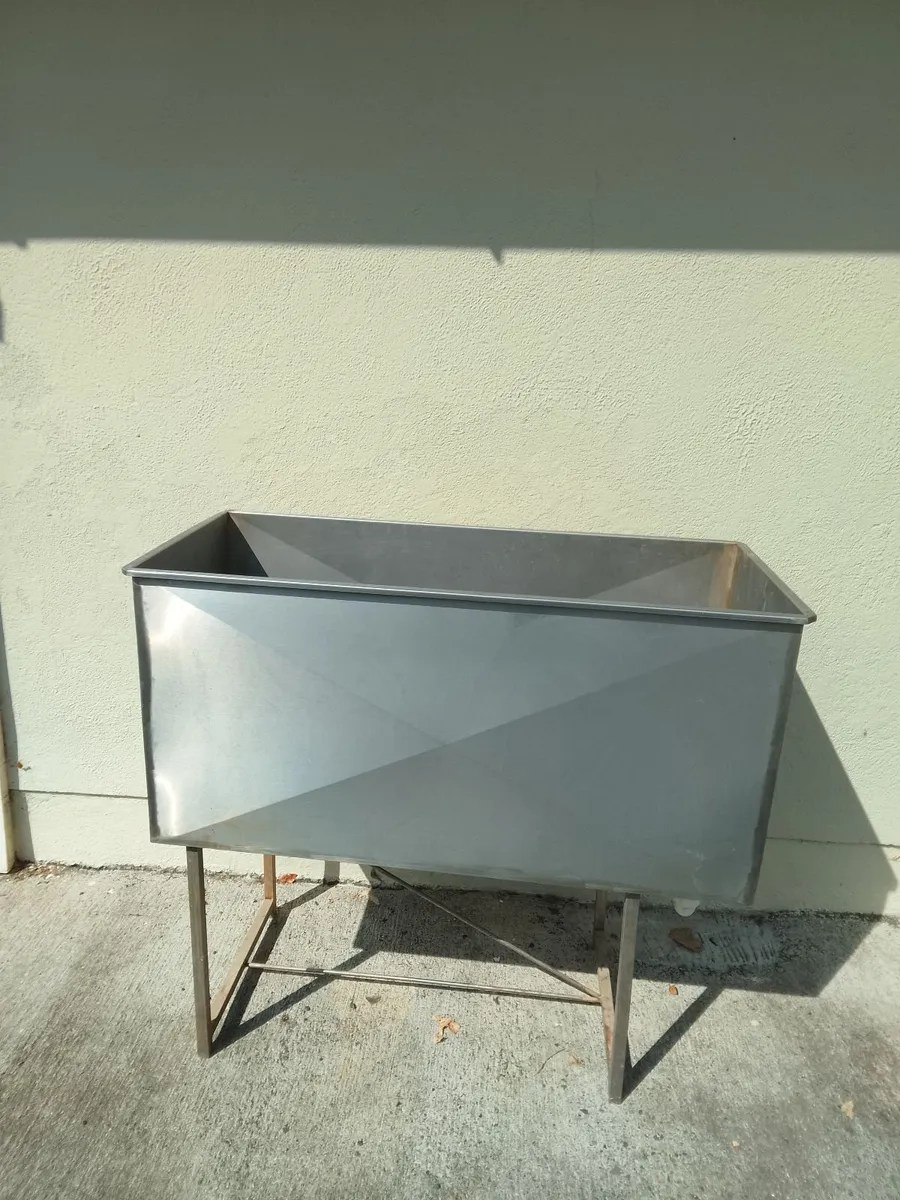 Dog grooming bath - stainless steel - Image 1