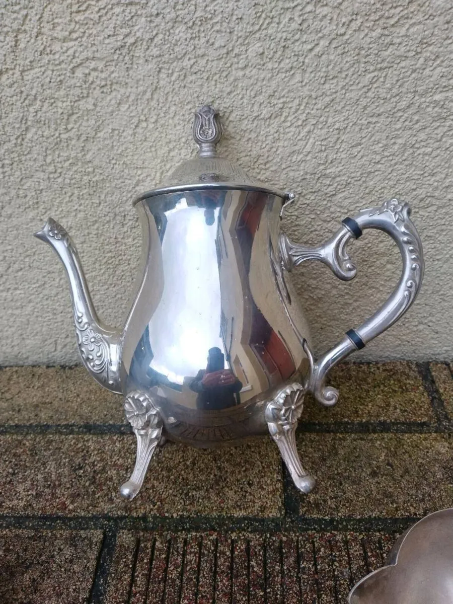 Vintage Indonesian silver plate coffee set - Image 4