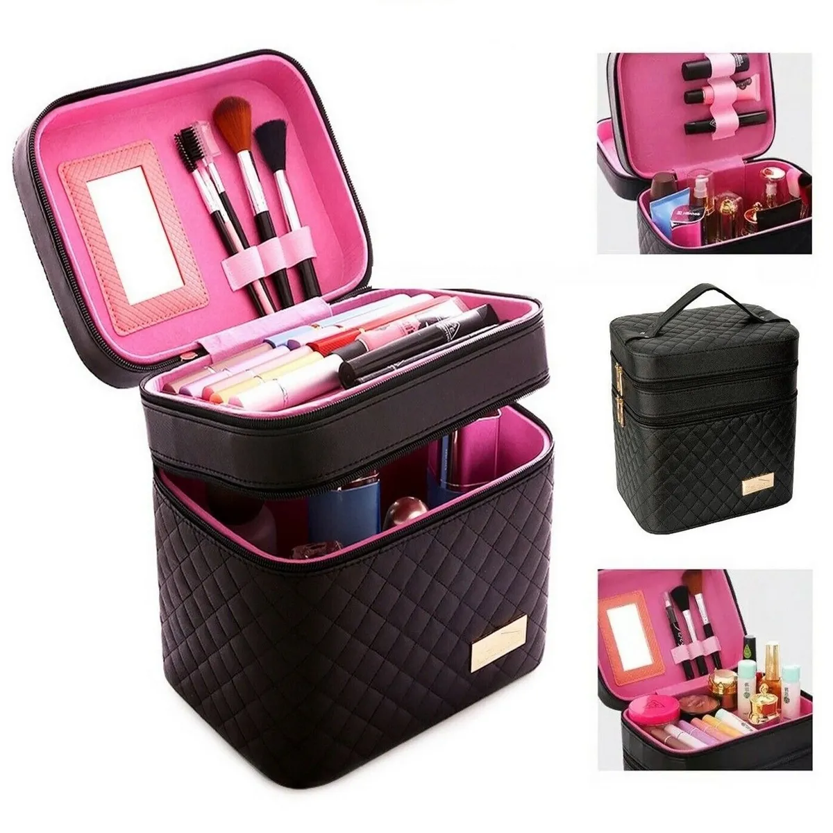 Cosmetic Case Beauty Suitcase Box Organizer Makeup - Image 3