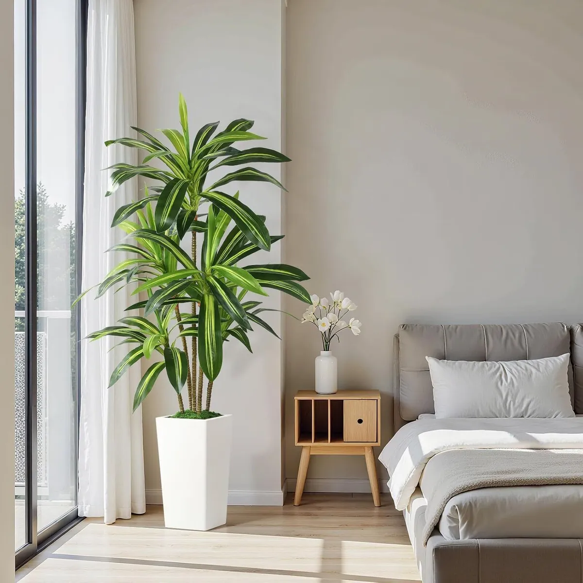 5FT Artificial Dracaena Tree with Pot Lifelike - Image 4