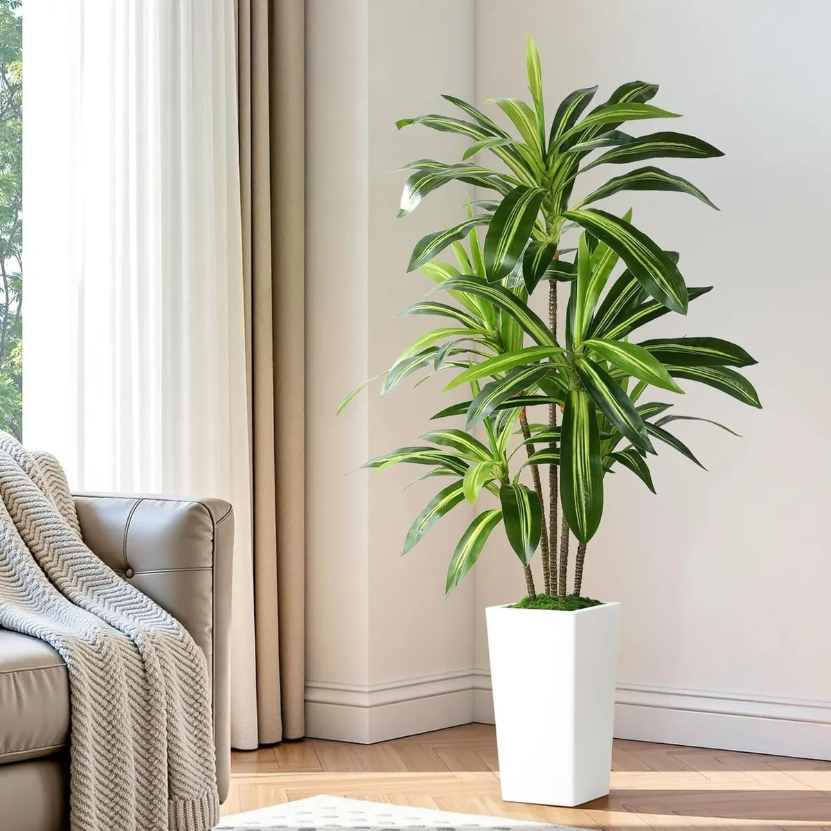 5FT Artificial Dracaena Tree with Pot Lifelike - Image 2