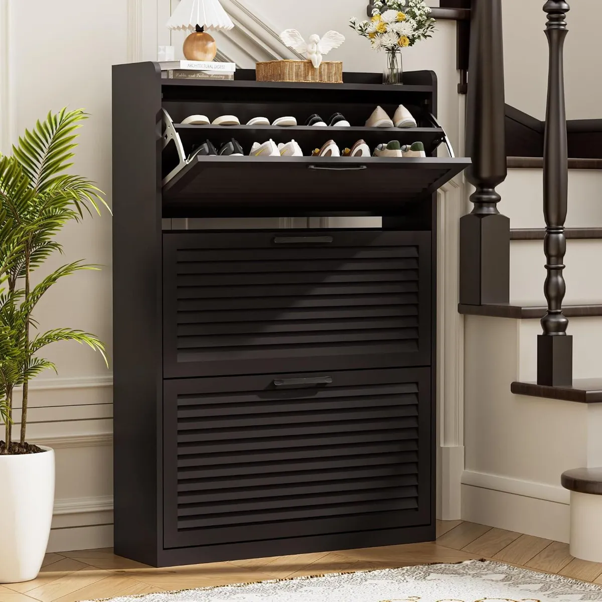 Shoe Storage Cabinet Organiser with 3 Flip - Image 1