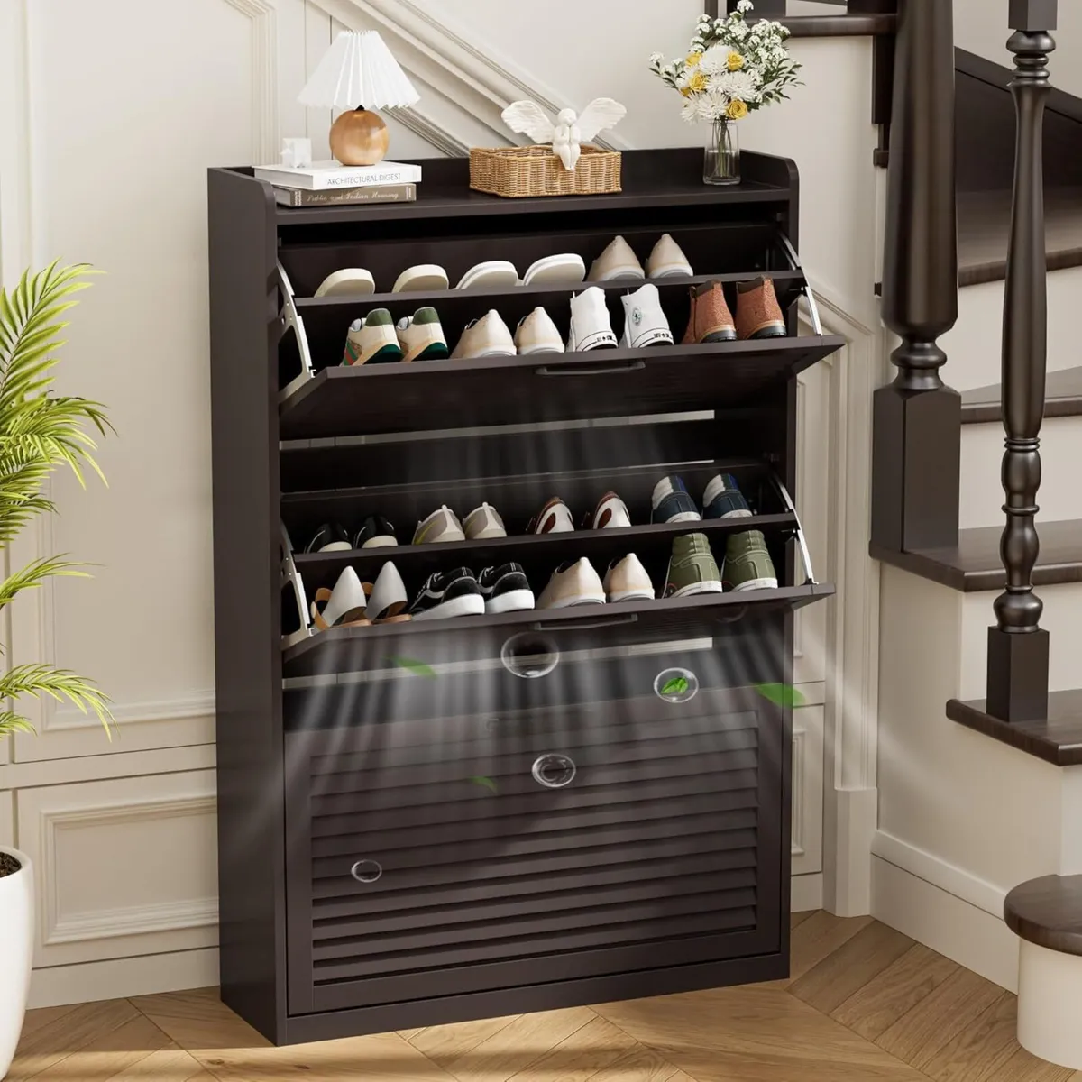 Shoe Storage Cabinet Organiser with 3 Flip - Image 3