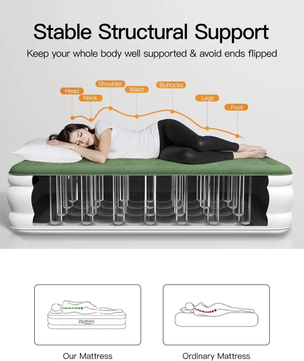 Inflatable Air Mattress Bed Airbed with Built - Image 2