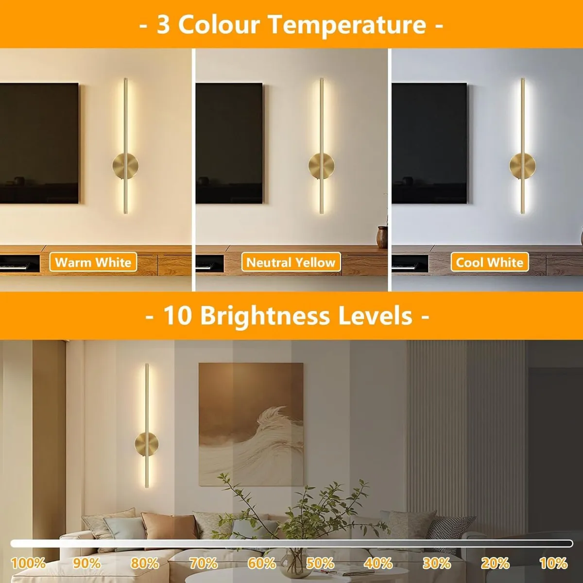 Wall Lights for Living Room 3 Colour Temperature - Image 3