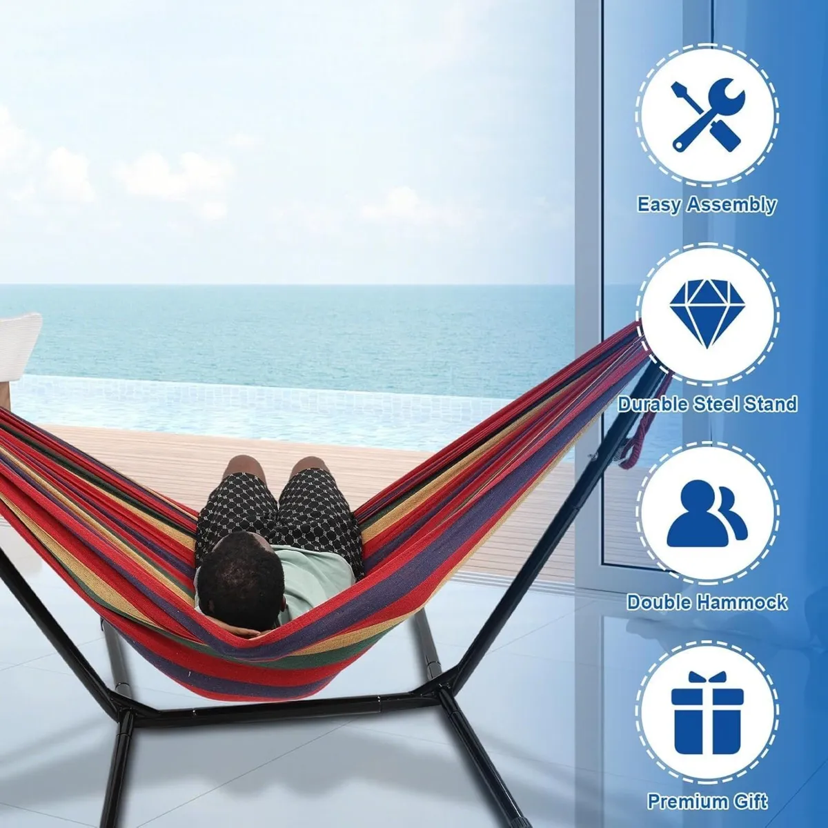 Hammock with Stand for Outside Stable Space Saving - Image 4