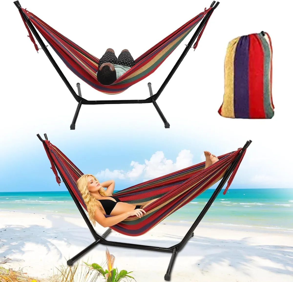 Hammock with Stand for Outside Stable Space Saving - Image 1