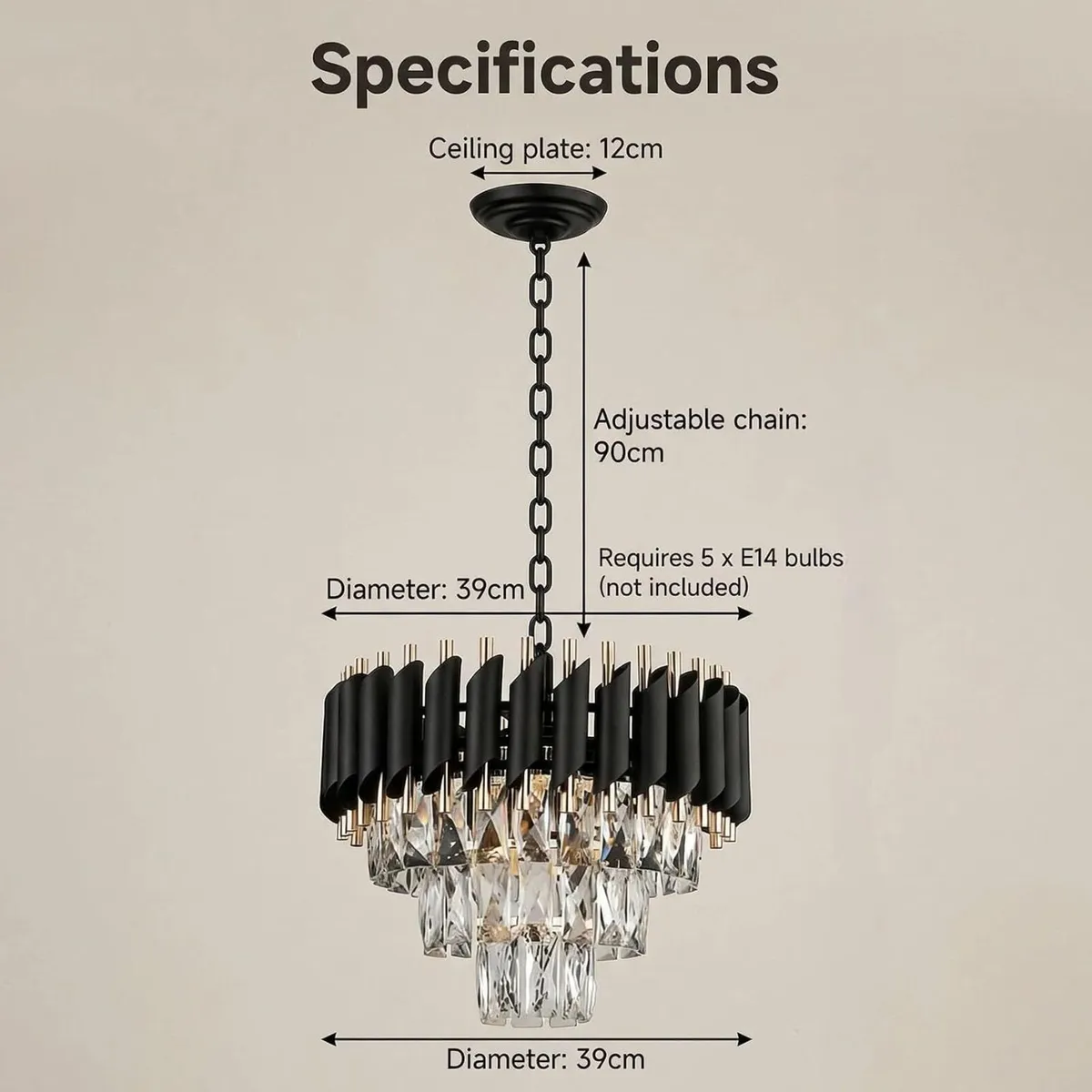 Modern Luxury Crystal Chandelier Ceiling Pendant - Image 4