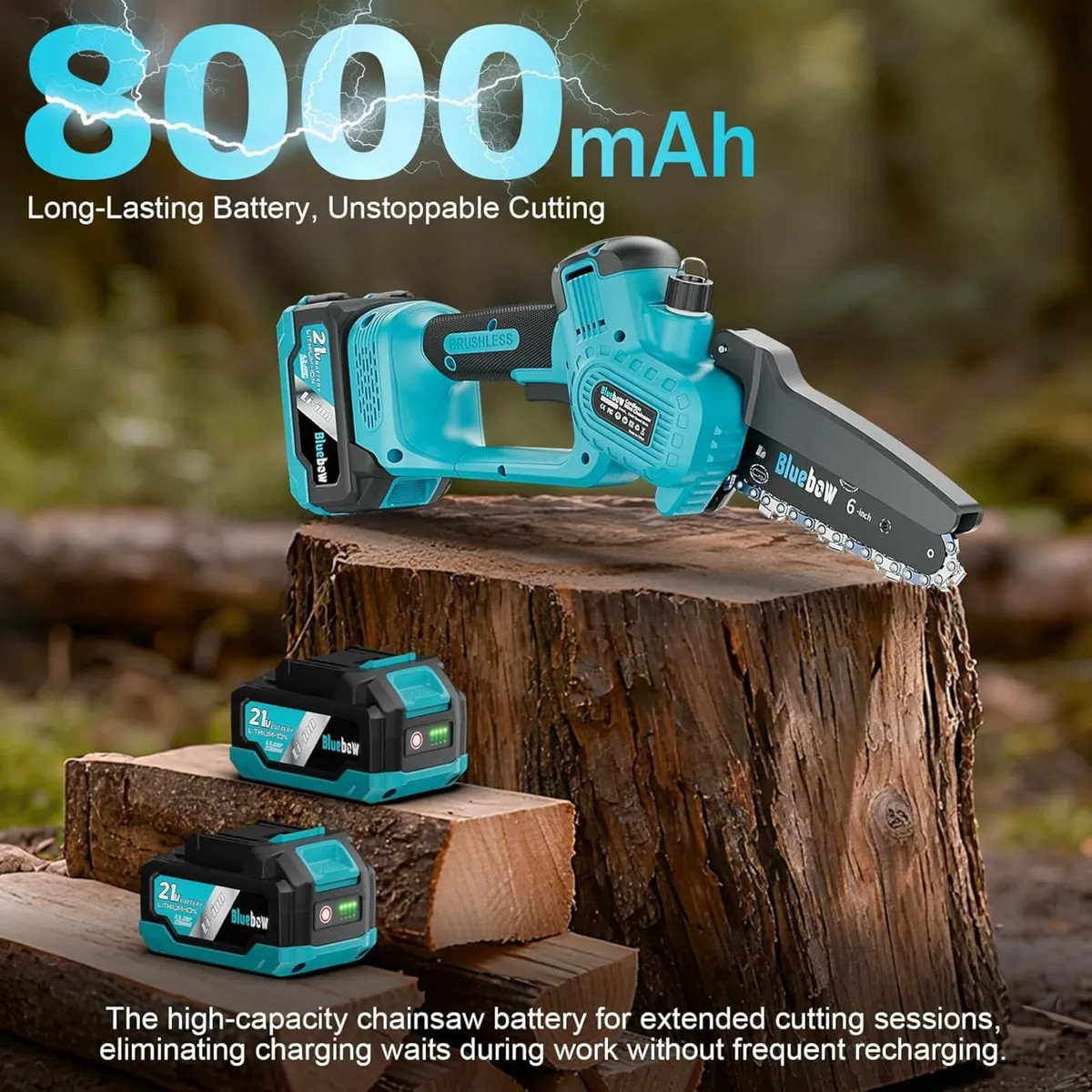 Brushless Mini Chainsaw Cordless 6 Inch Electric - Image 3
