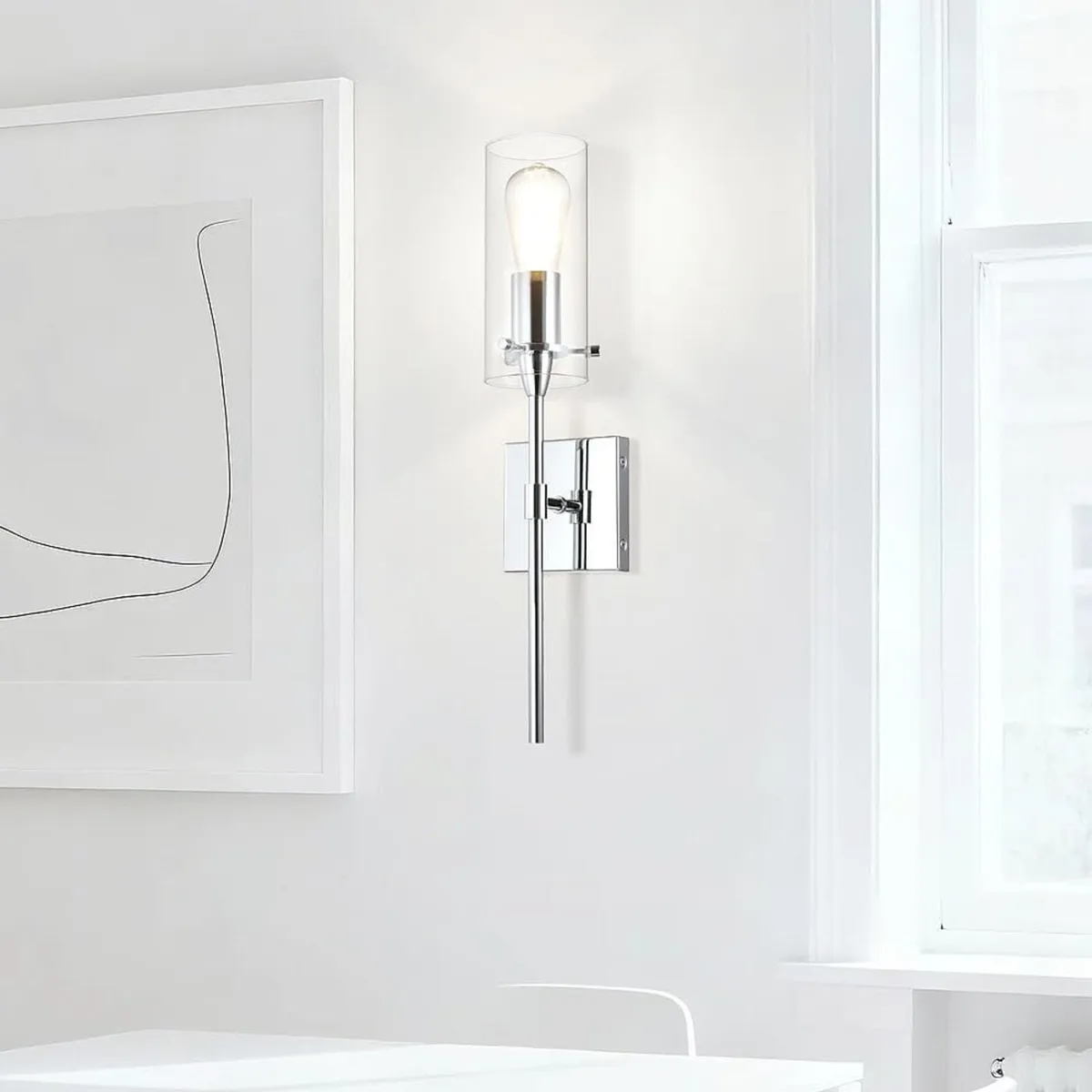 Bathroom Wall Lights Clear Glass Shade - Image 4