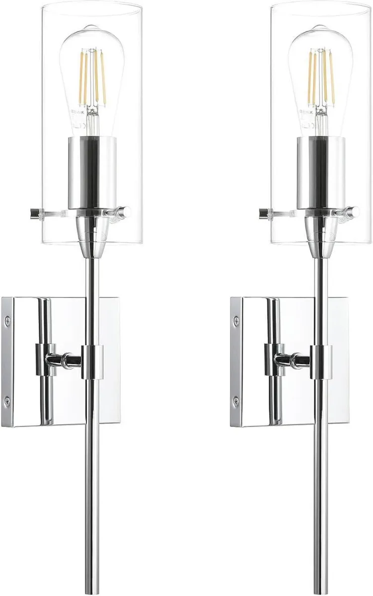 Bathroom Wall Lights Clear Glass Shade - Image 1