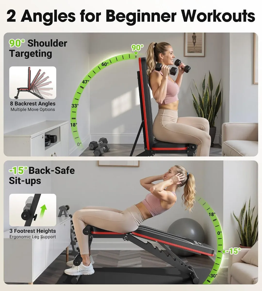 Adjustable Bench 318KG Weight Capacity Utility - Image 2