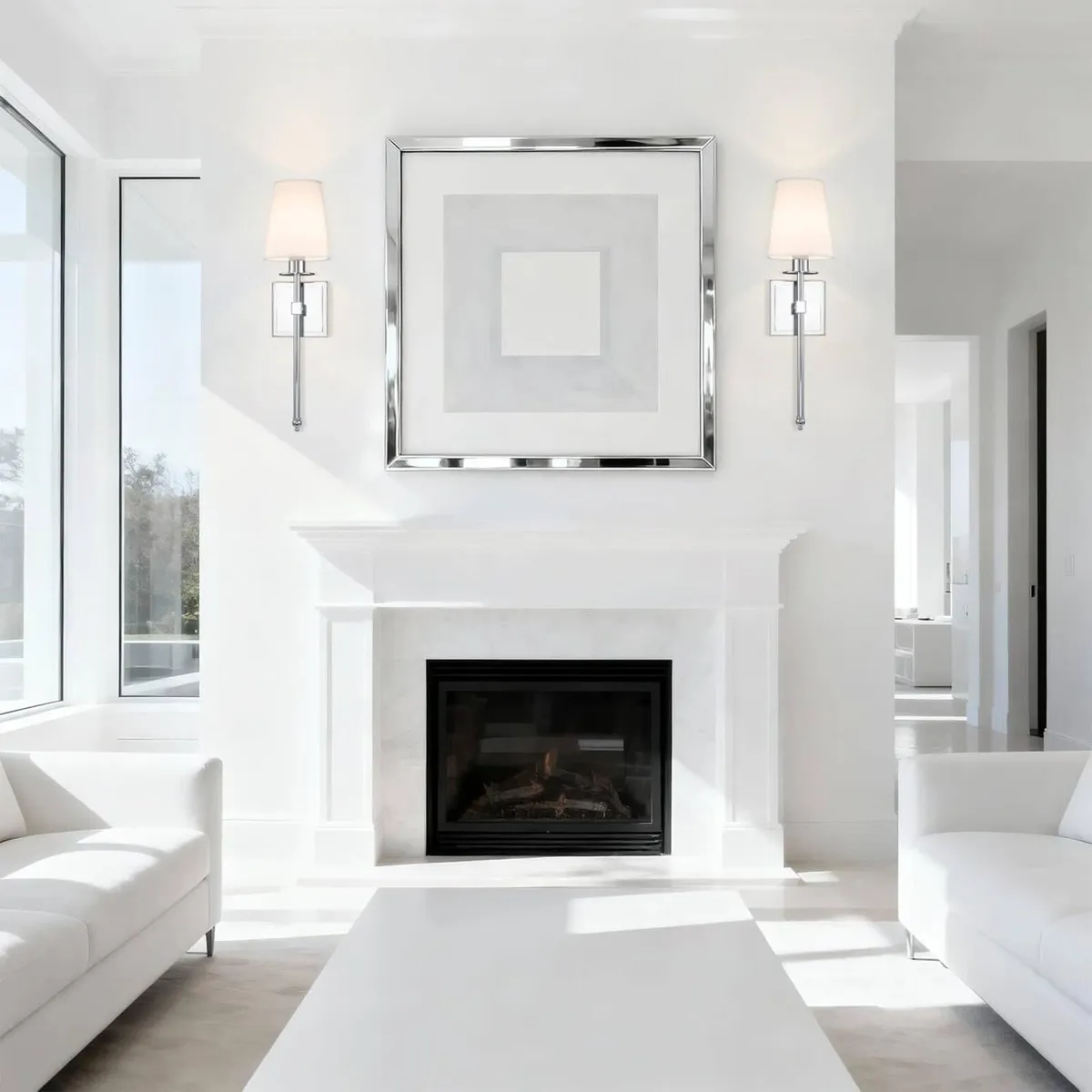 Indoor Wall Lights with Linen Shade for Bedside - Image 4