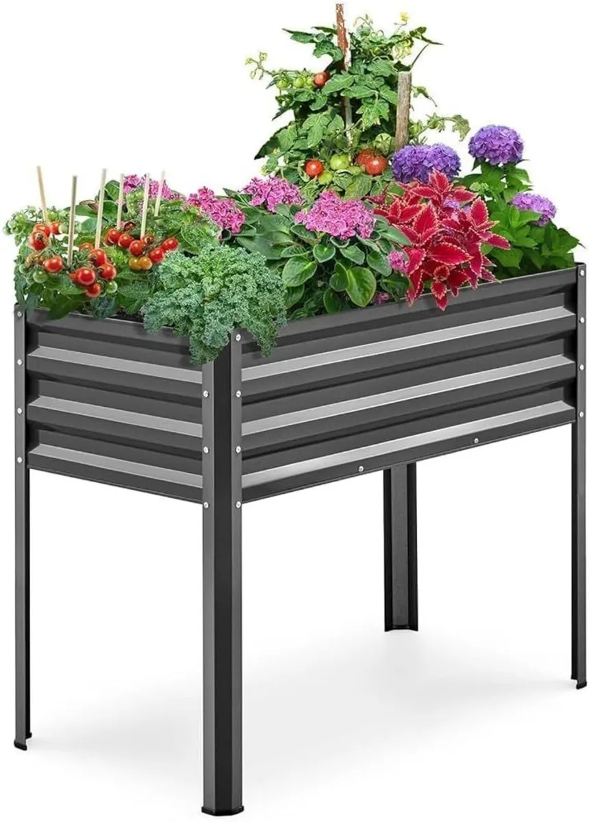 Garden Bed with Legs Galvanized Large Elevated - Image 1