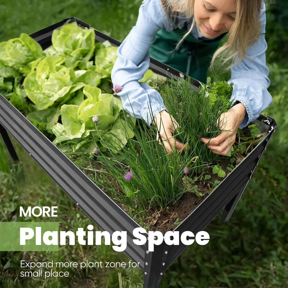 Garden Bed with Legs Galvanized Large Elevated - Image 2