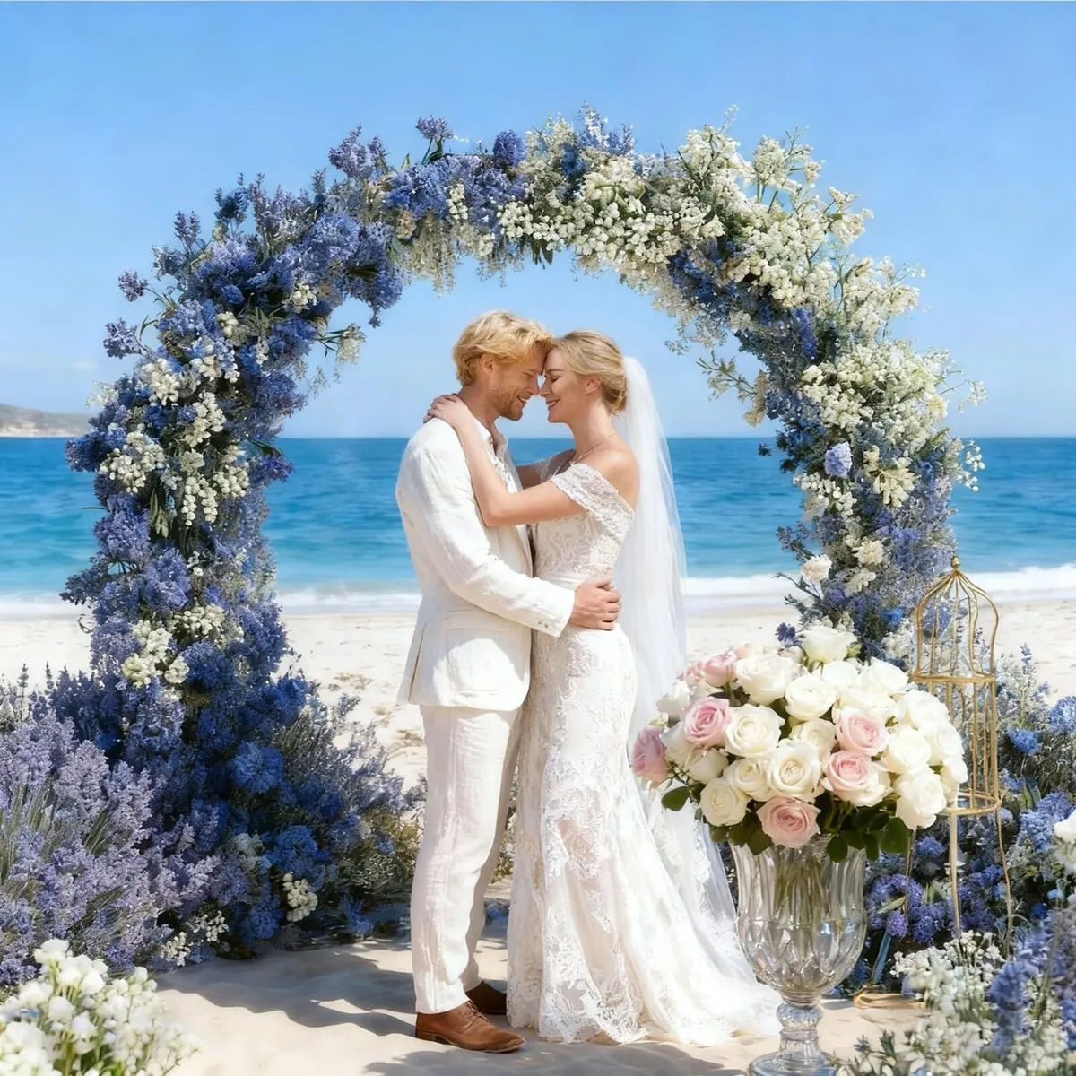 .5FT Round Backdrop Stand Circle Balloon Arch - Image 2