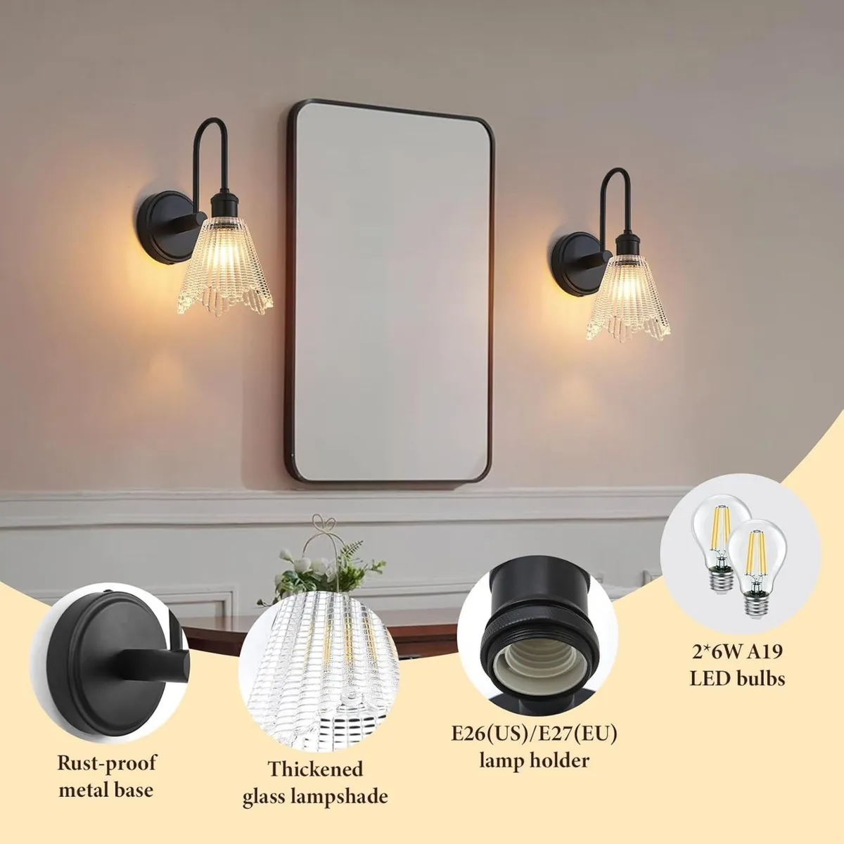 Wall Sconce Vintage Light Fixtures with Long - Image 4