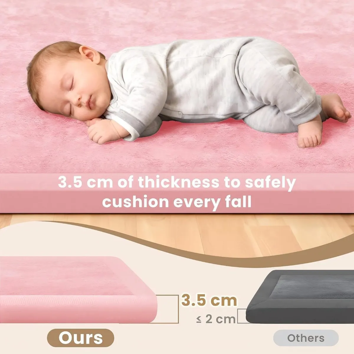 Baby Play Mat Memory Foam Coral - Image 3