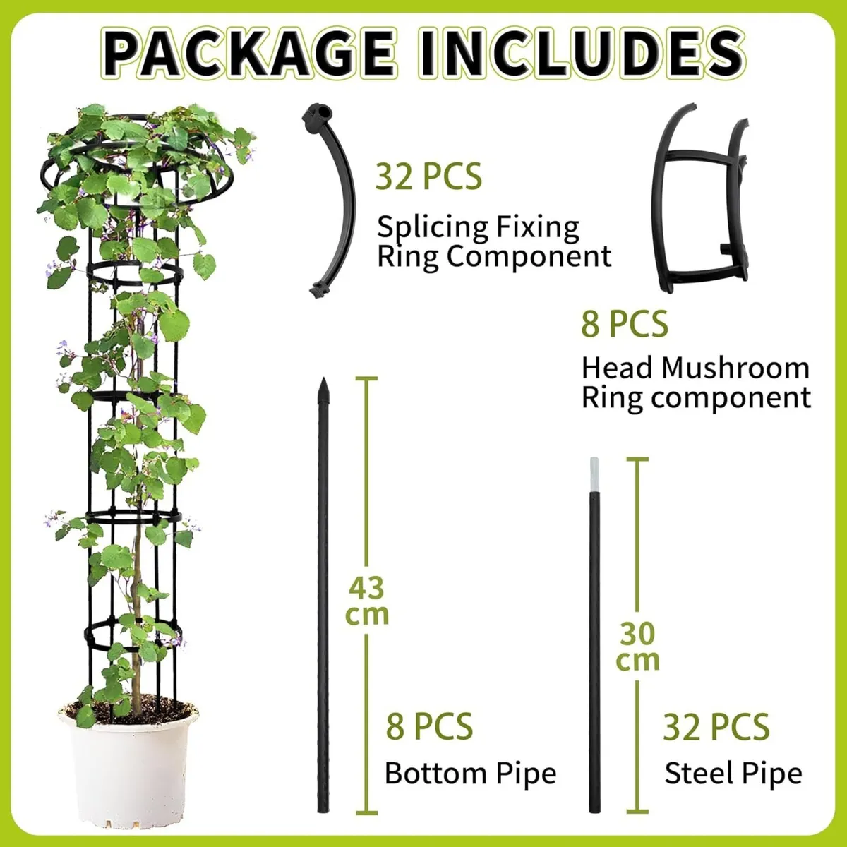 165CM Umbrella Trellis Wisteria Support Frame - Image 2