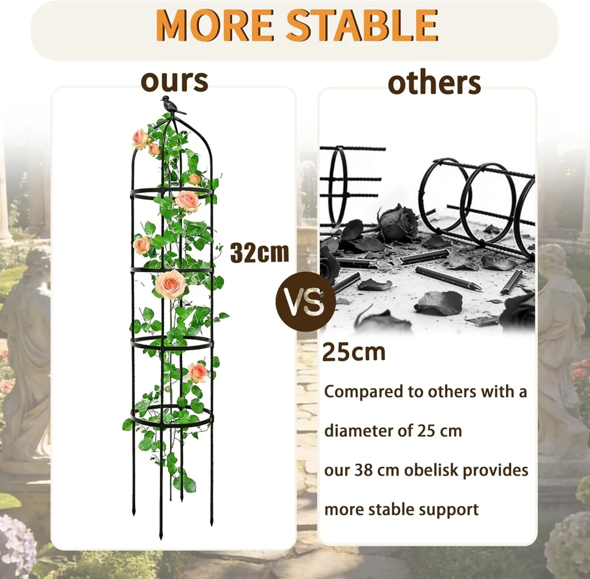 4 Pcs 175CM Obelisk Trellis for Climbing Plants - Image 4