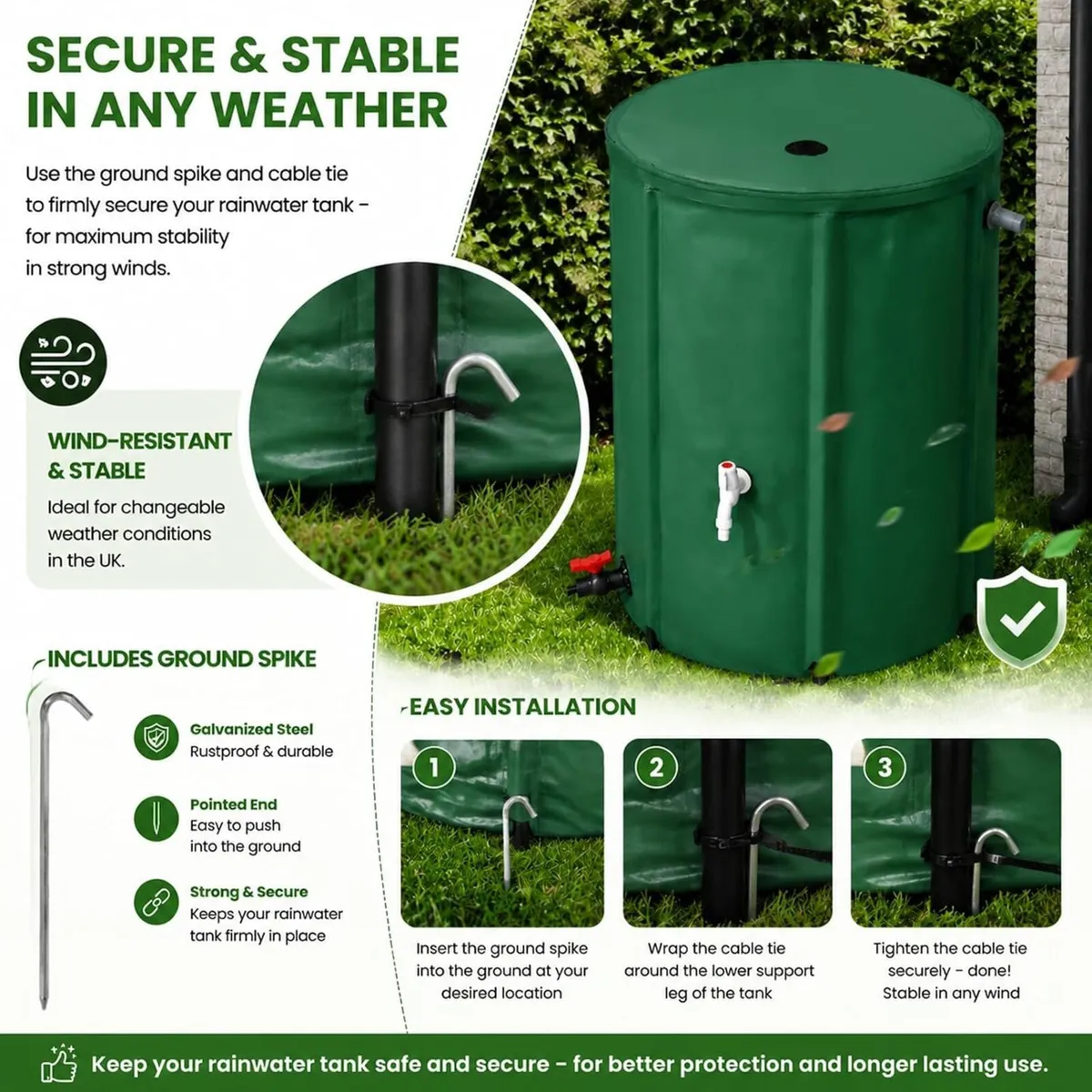 Collapsible Water Butt 380L Foldable Rainwater - Image 2