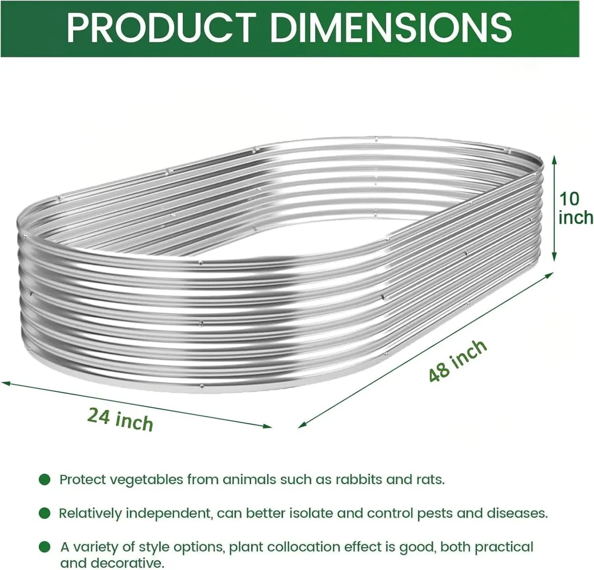 Oval Corrugated Galvanized Steel Raised Garden - Image 2