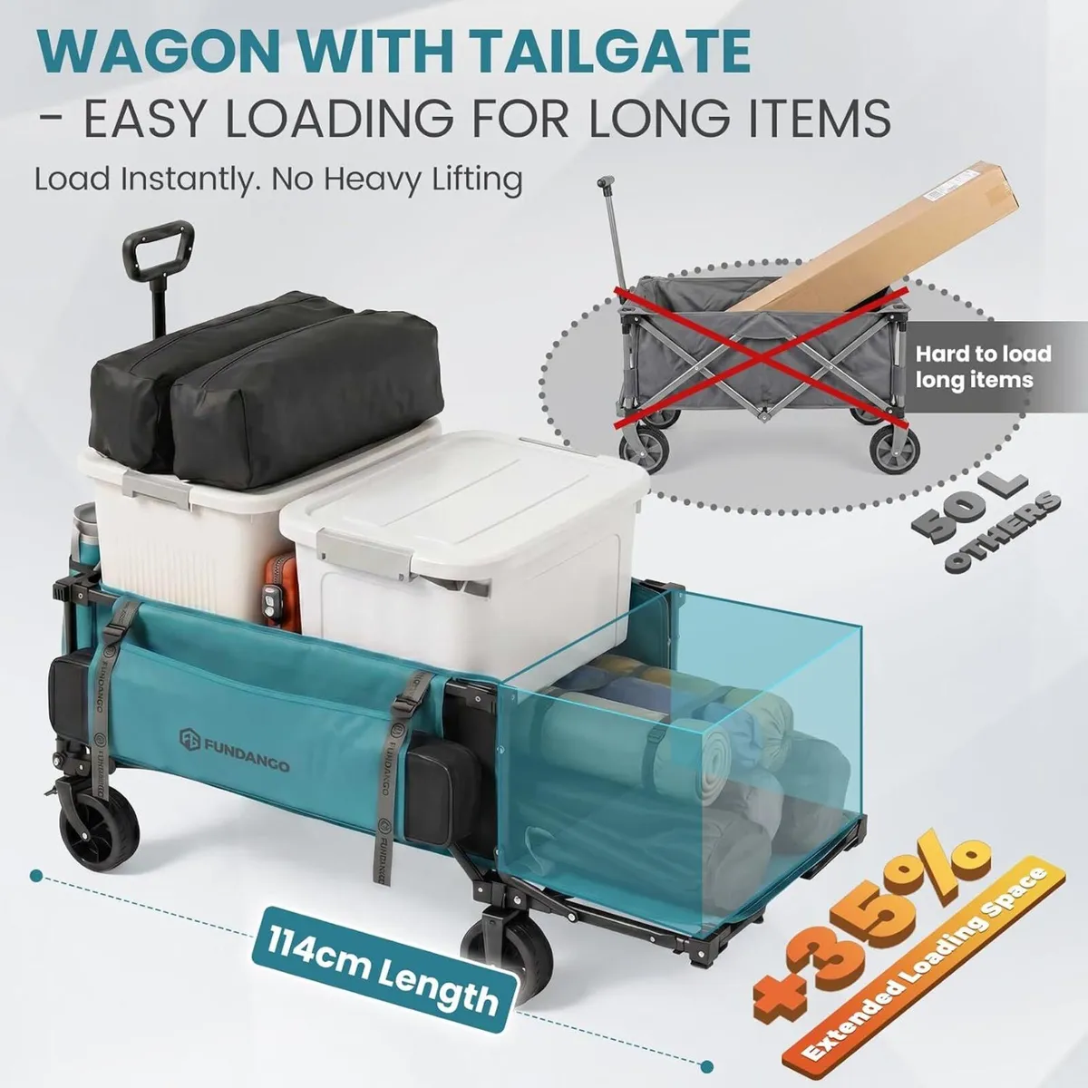 200L Folding Camping Festival Trolley on Wheels - Image 4