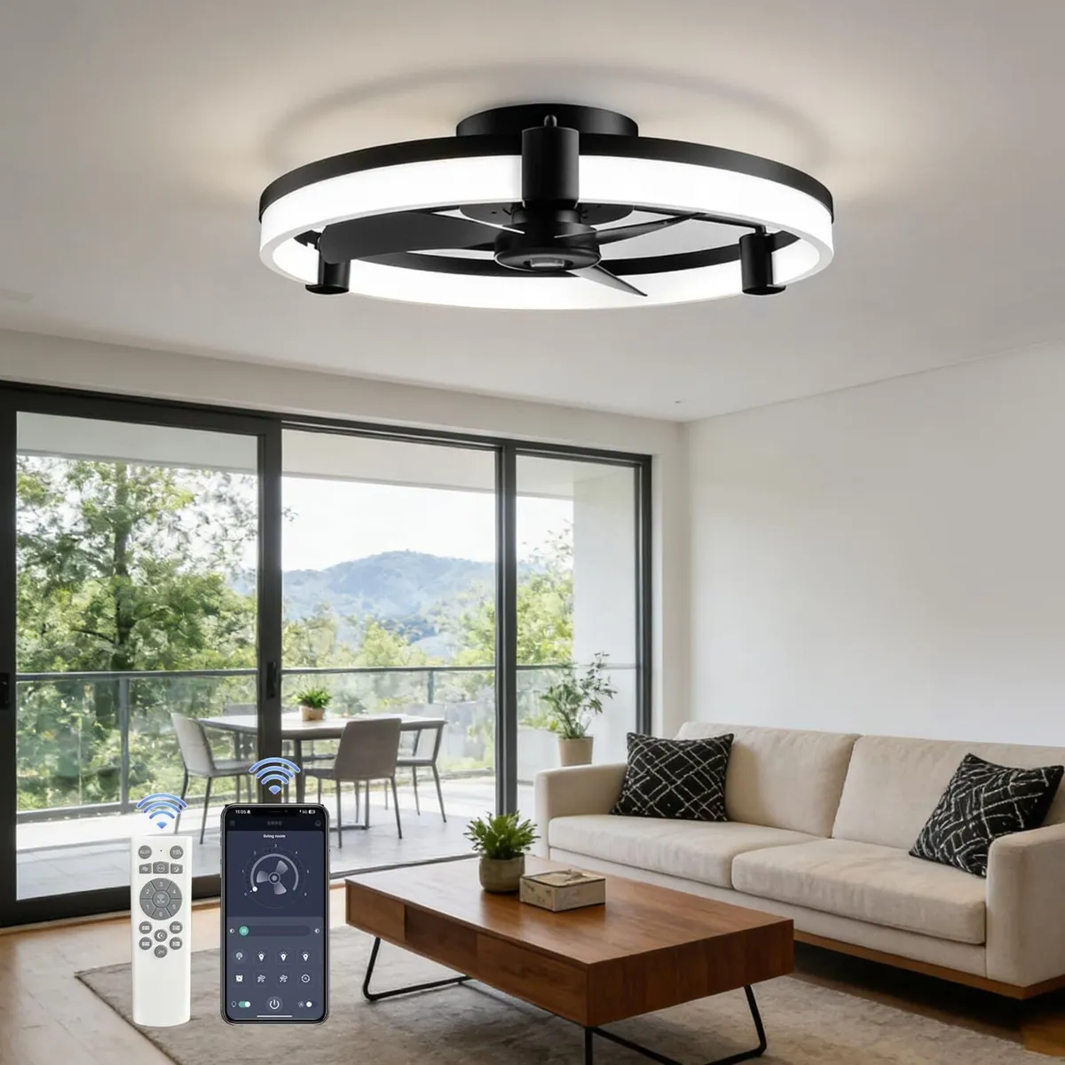 Ceiling Fans with Lights and Remote 50CM Low - Image 1