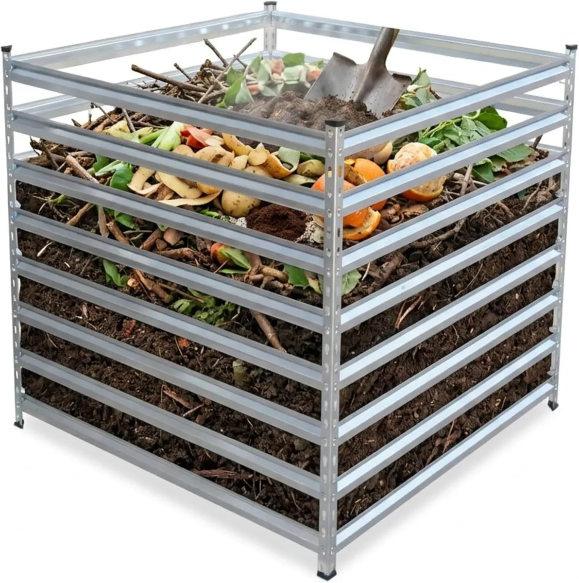 Metal Composter Garden Bin 900L Leaf Steel - Image 1