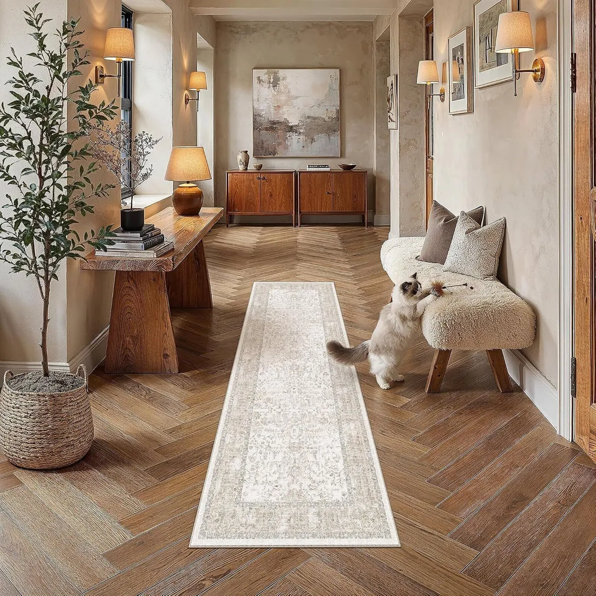 Rugs Living Room Large Washable Rug Vintage - Image 1