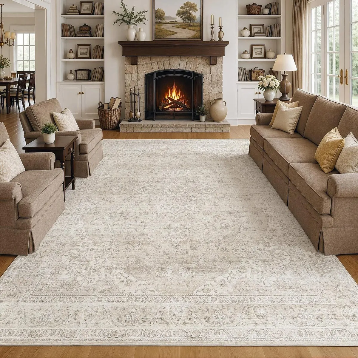 Washable Area Rug Living Room 200x300CM Vintage - Image 1