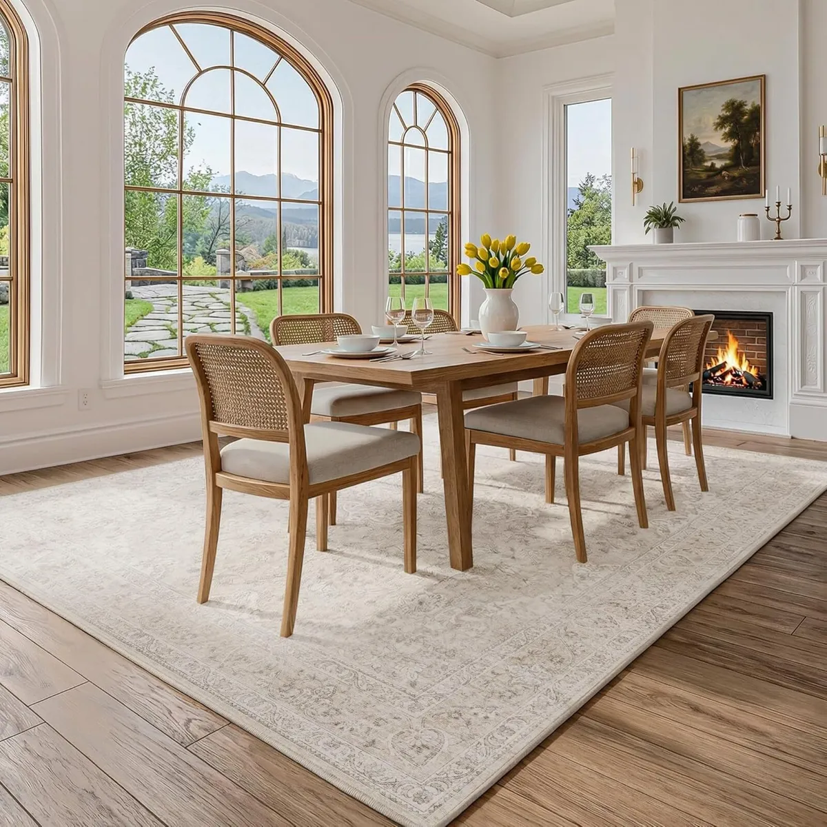 Washable Area Rug Living Room 200x300CM Vintage - Image 3