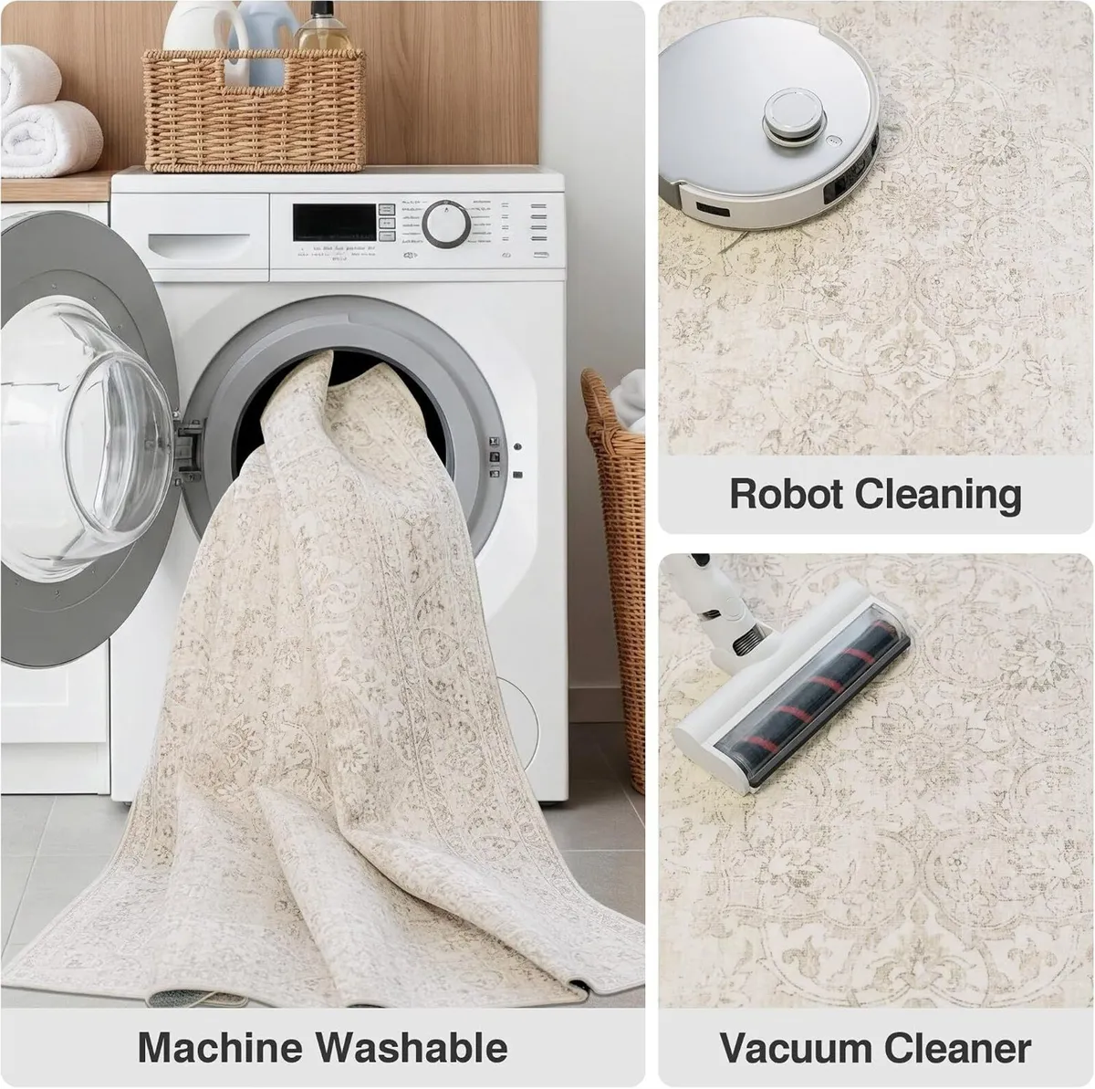 Washable Area Rug Living Room 200x300CM Vintage - Image 4