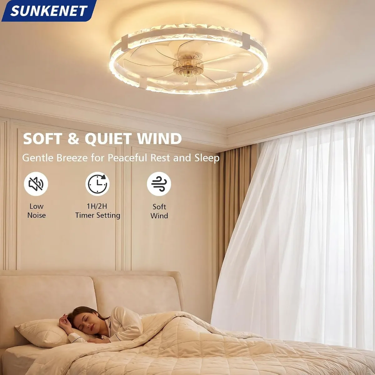 Ceiling Fan with Light Remote 6 Speeds - Image 4