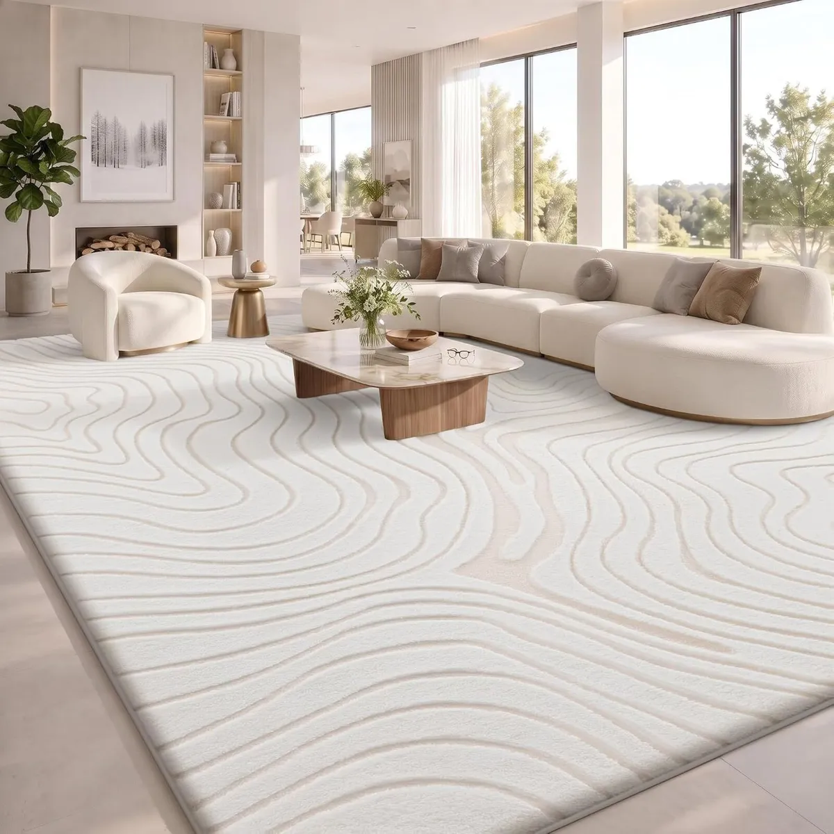 Rugs Living Room and Apricot Area Rug - Image 1