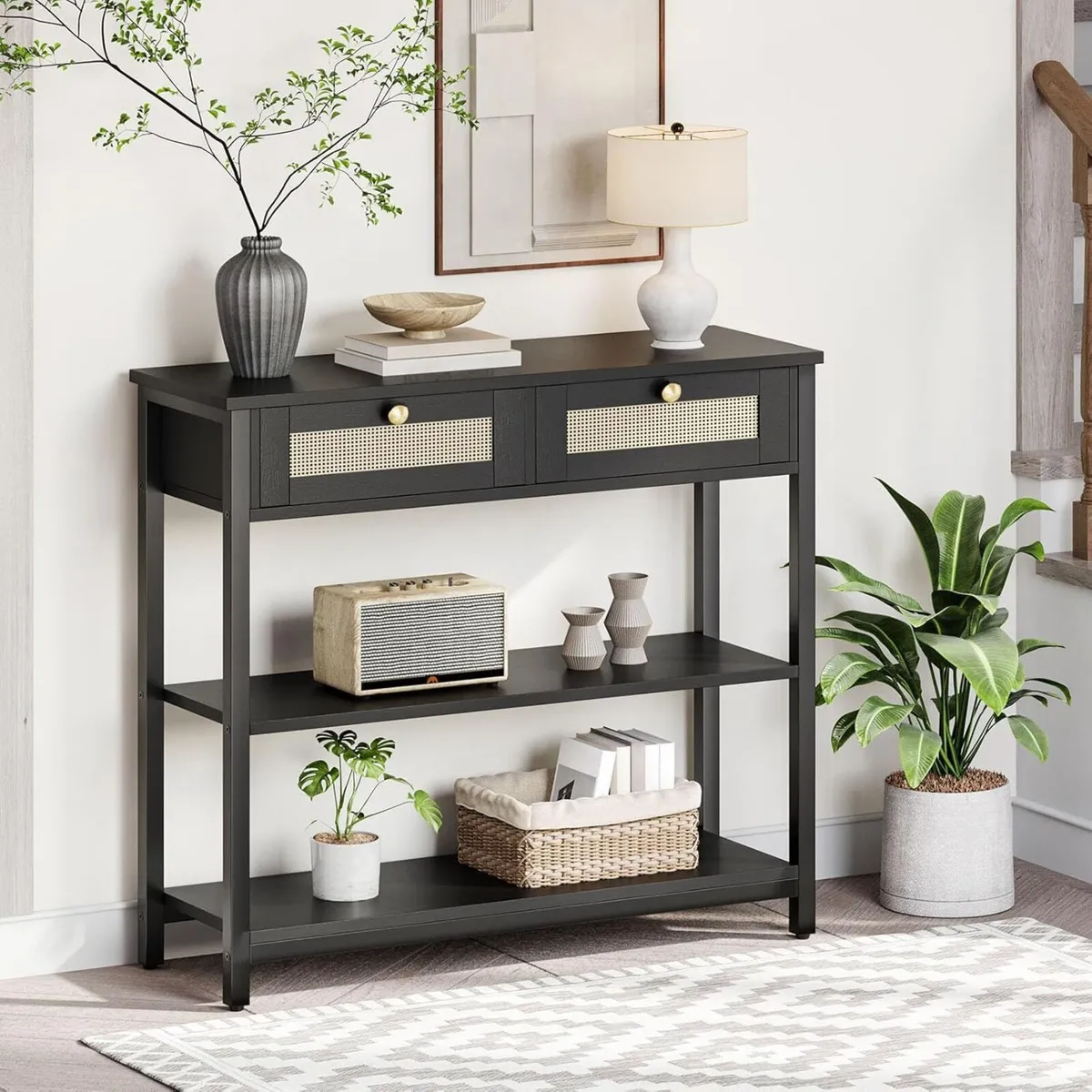 Console Table 3-Tier Hallway with 2 Flip-Down - Image 2
