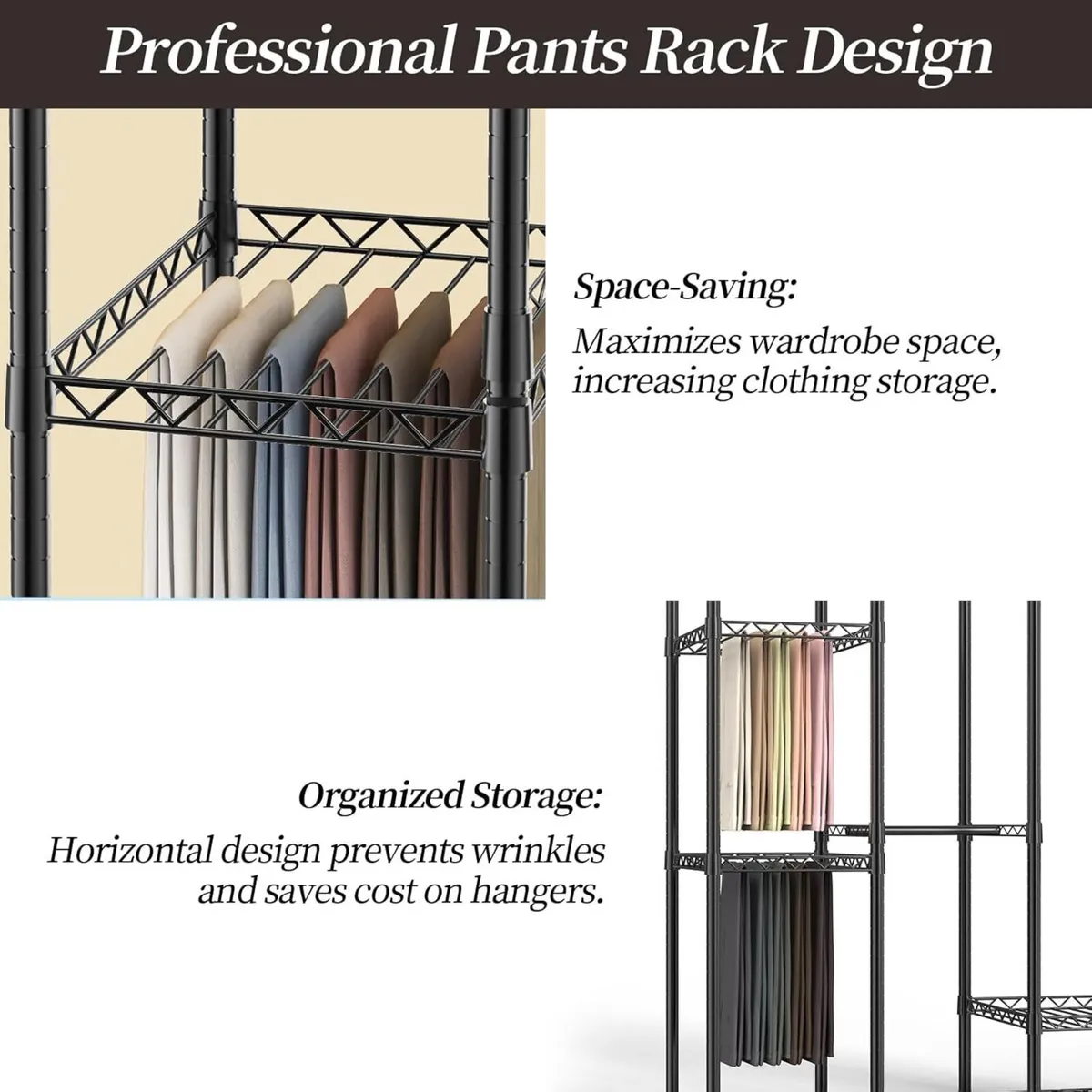 Metal Open Wardrobe Heavy Duty Clothes Rail 4 - Image 4