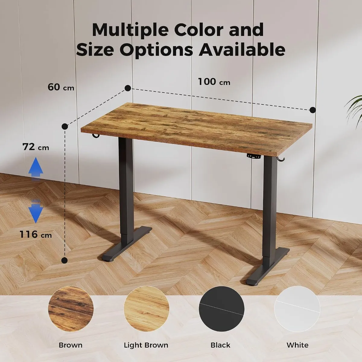 Electric Standing Desk 2 Memory Buttons 100x60CM - Image 2