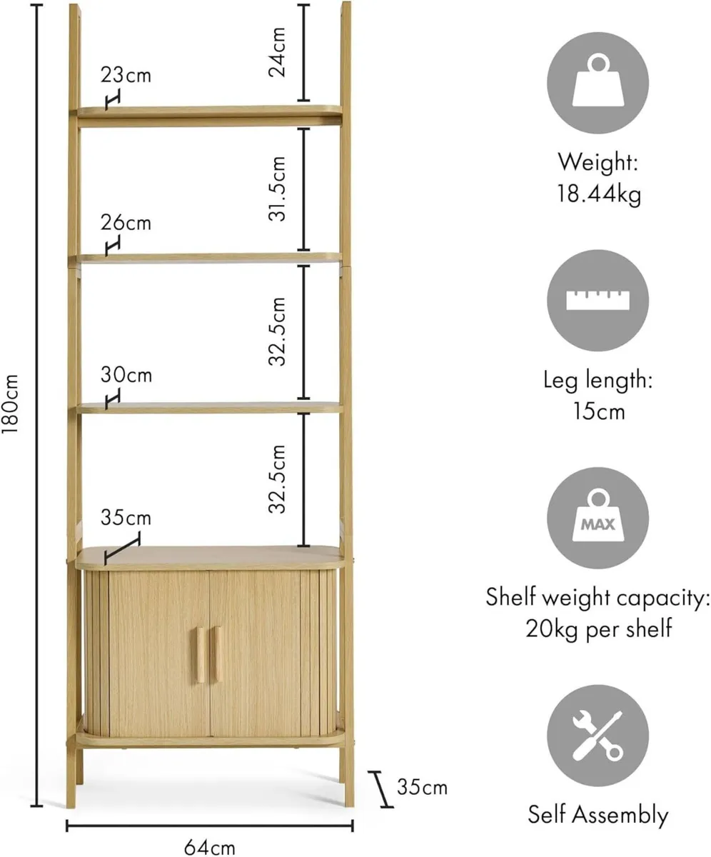 Bookcase Light Wood Effect - Image 3