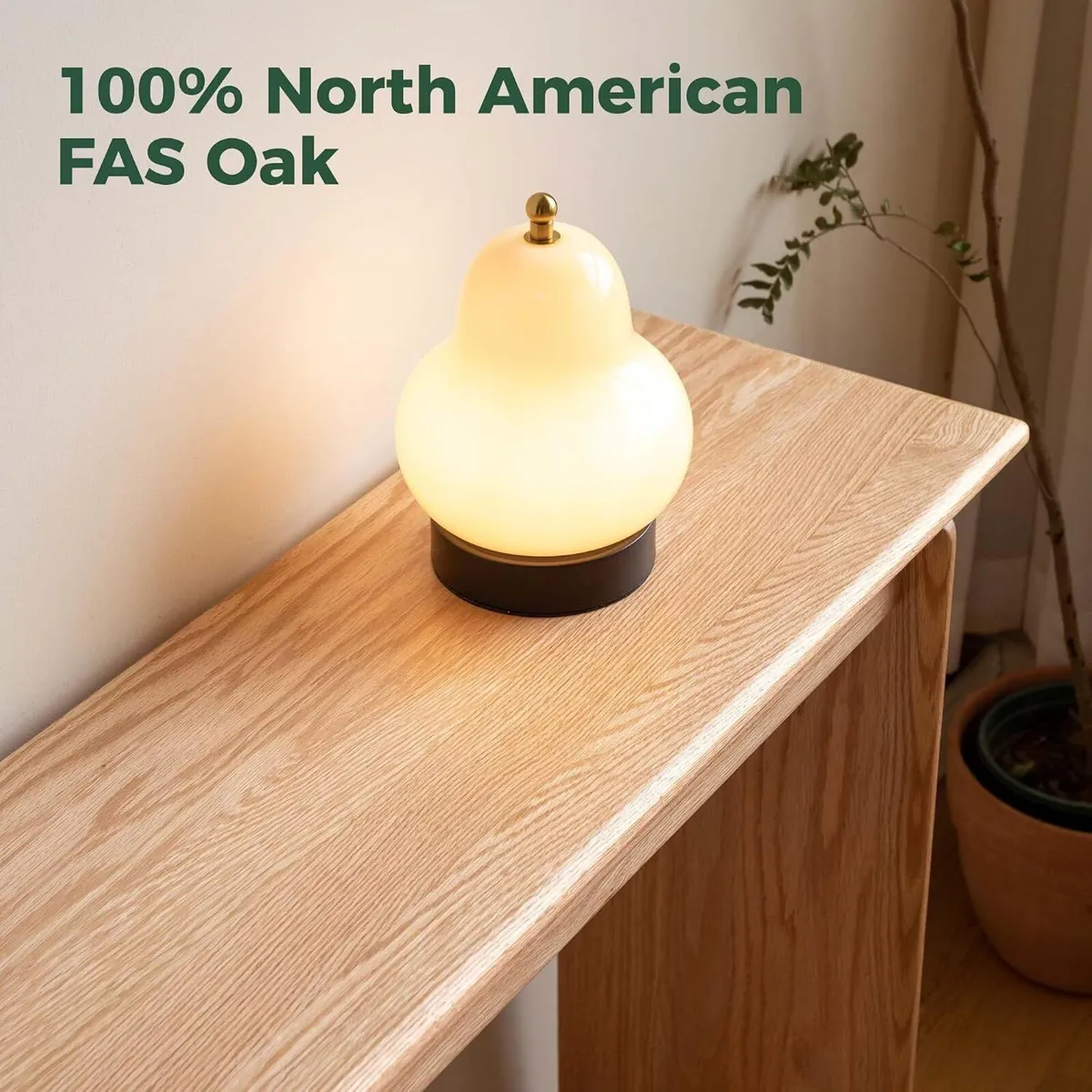 Slim Solid Oak Console Table for Entryway Narrow - Image 3
