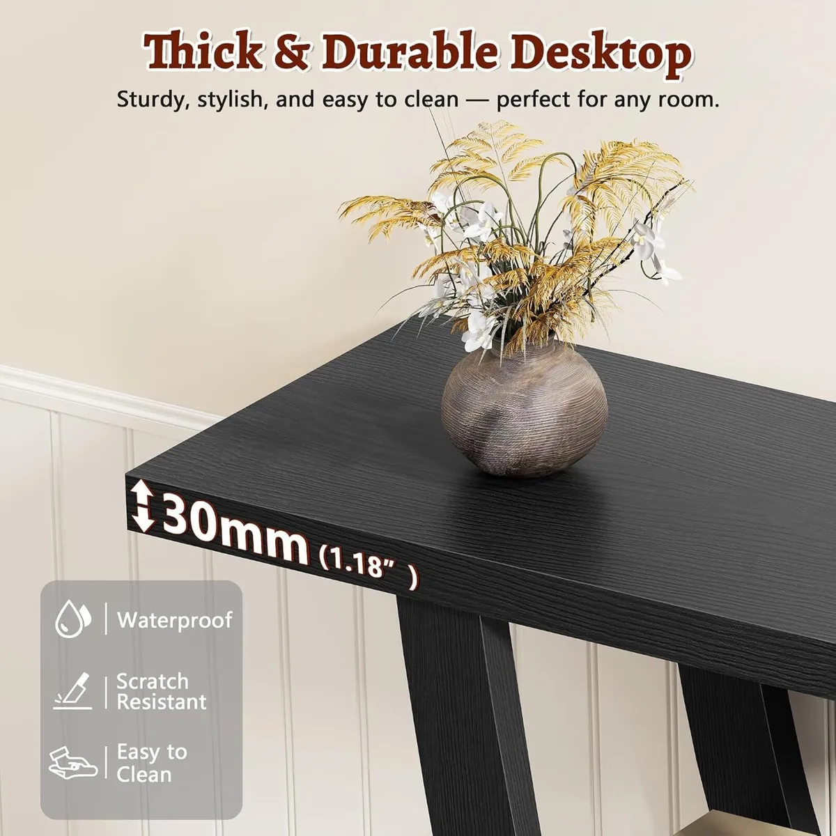 Slim Console Table for Hallway 3-Tier Half Moon - Image 4