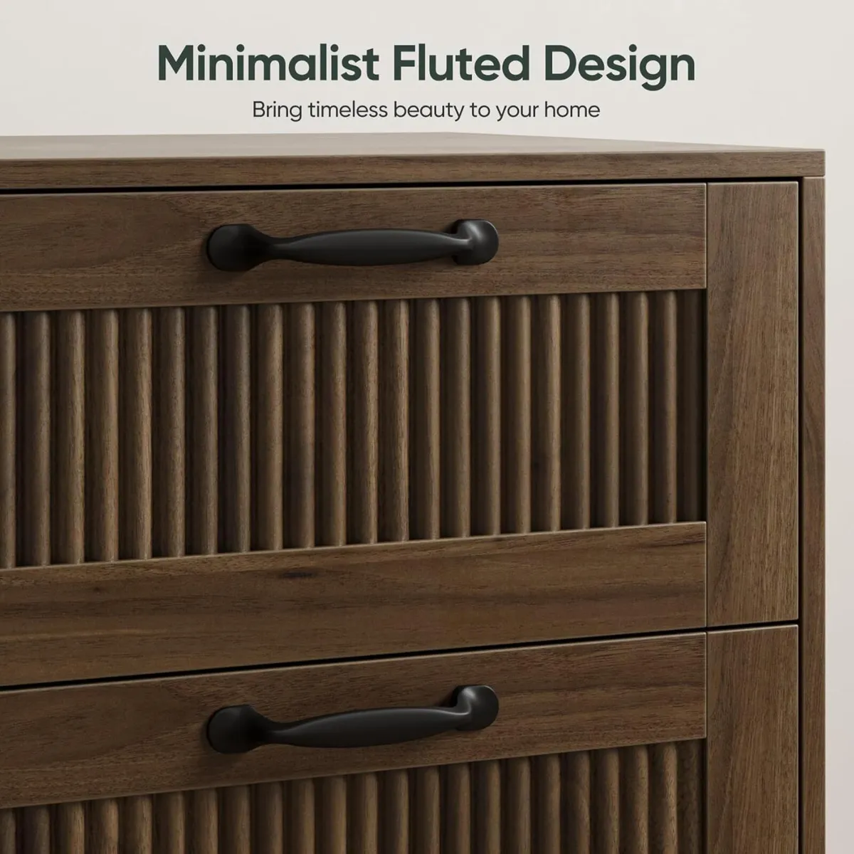 Smart Fende Fluted Nightstand with 2 Drawers - Image 3