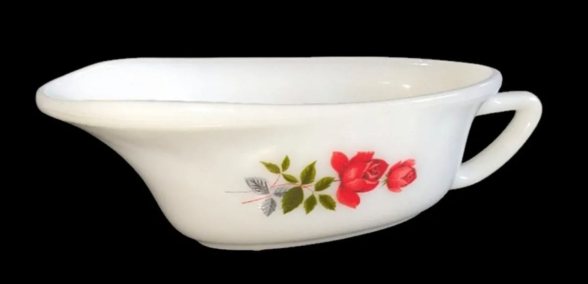 Vintage JAJ Pyrex "June Rose" Gravy / Sauce Boat - Image 3