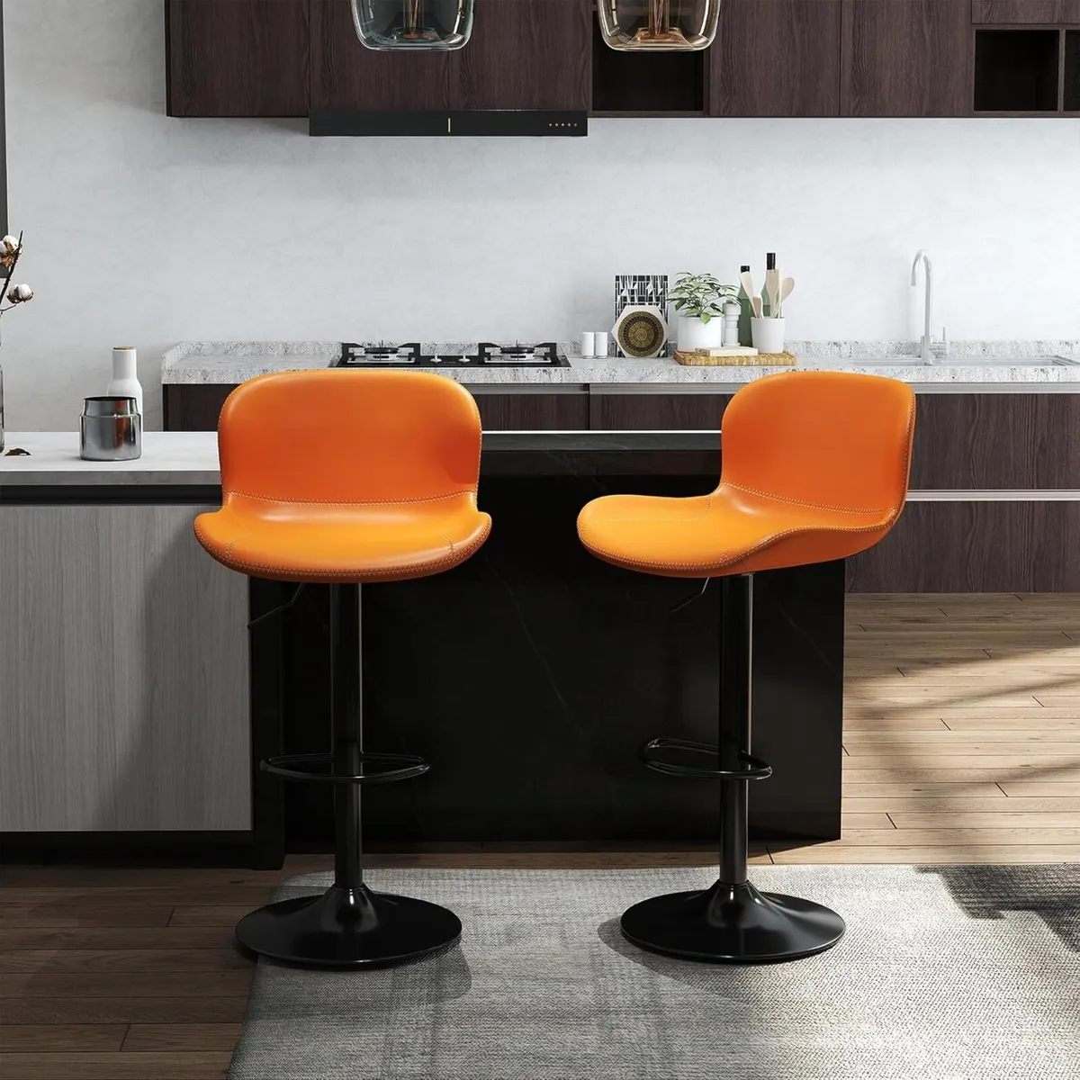 Bar Stools PU Leather Counter Height Barstools - Image 1
