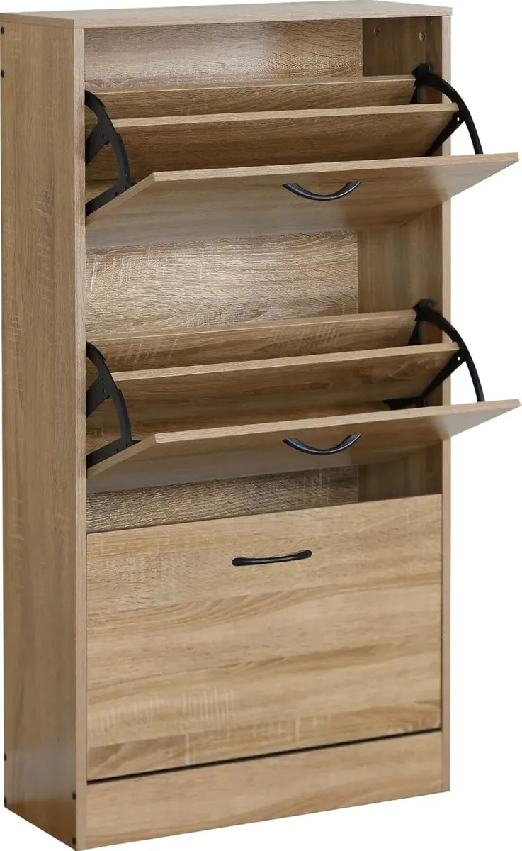 Shoe Cabinet with 3 Drawers Pull Down MDF - Image 3