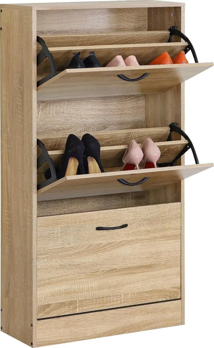 Shoe Cabinet with 3 Drawers Pull Down MDF - Image 1