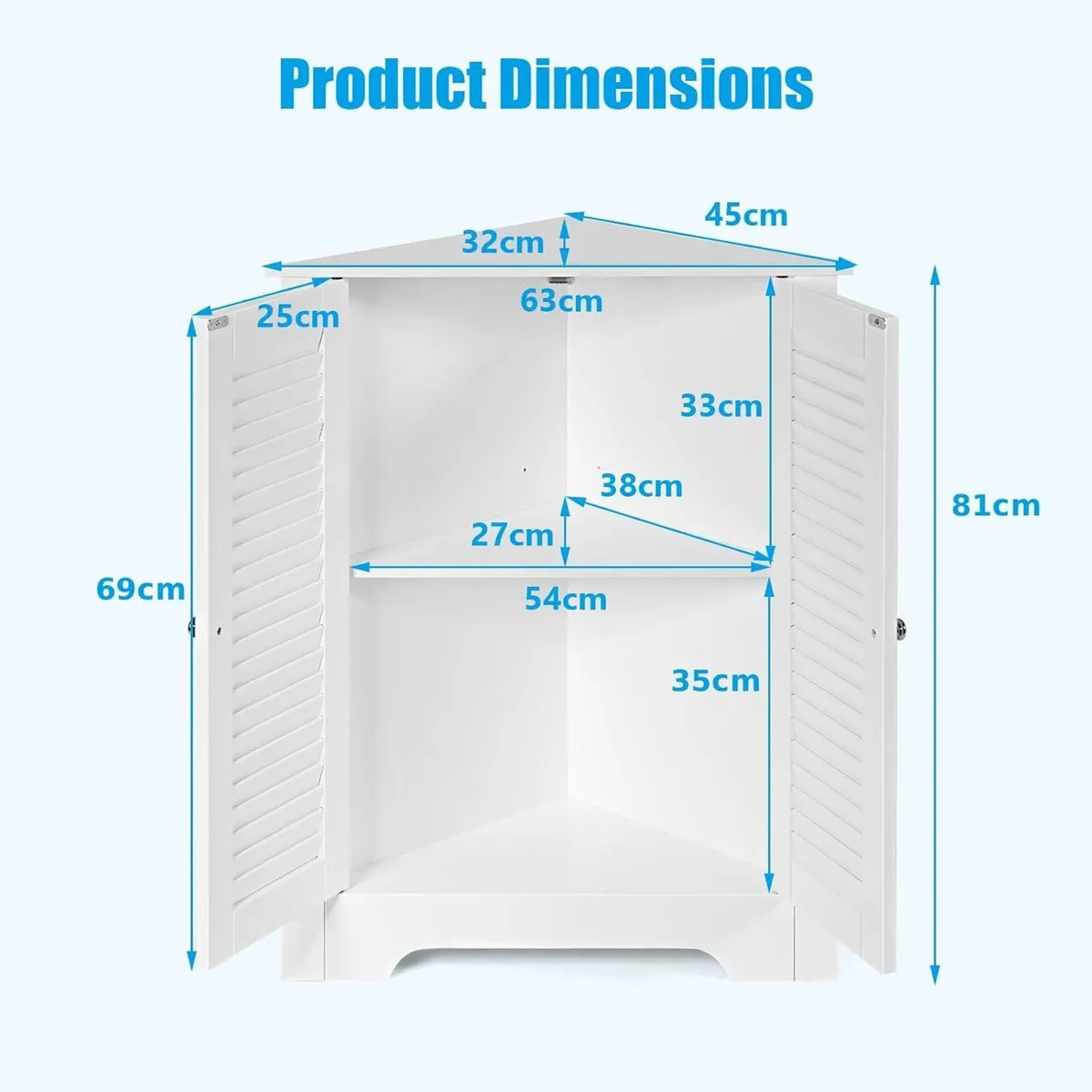 Floor Storage Cabinet Multipurpose Corner Shelf - Image 3